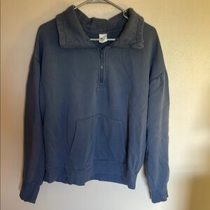 All In Motion Women’s Size XL Quarter Zip Blue Sweatshirt Comfy and Cute